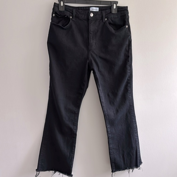 Pistola high rise black cropped frayed denim in color Abyss - Picture 1 of 7